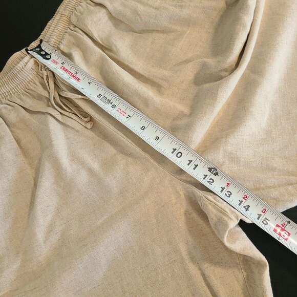 Napa Valley Linen Blend Natural Lounge Pants Drawstring 18W - Picture 5 of 8